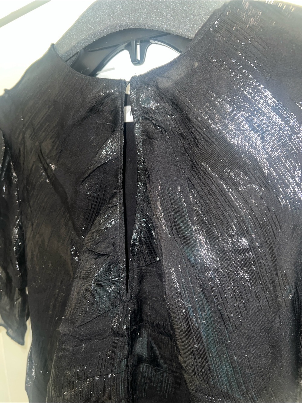 FRAME ruched keyhole sparkly blouse- DISCOUNTED